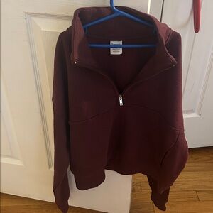 No Boundaries  women’s Maroon Zip-Up Sweater
